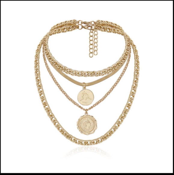 PUNK MIAMI CUBAN CHOKER BIG COIN NECKLACE - Picture 5 of 6